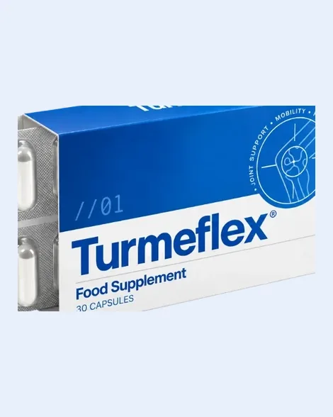 Front of the Turmeflex box: Joint support, mobility, flexibility, active